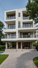 Fototapeta premium modern luxury villa exterior architecture design