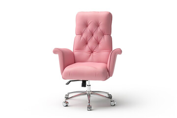 Modern office swivel chair with adjustable height and ergonomic design, isolated on solid white background.