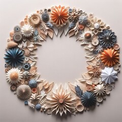 Handcrafted Paper Floral Art in Neutral Tones for Elegant Home Decor Displayed in a Modern Gallery
