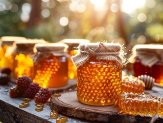 Honey in jar is Delicious and Sustainable Environmentally-friendly-food-production