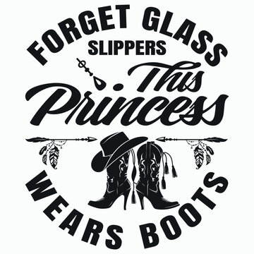 Princess Cowboy Boots Western Cowgirl Girls T Shirt Gift 