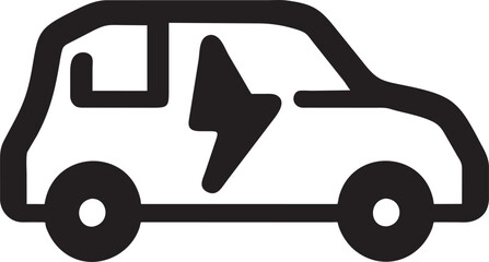 electric car icon, pictogram