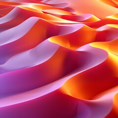 Create a seamless, high-resolution texture of pink and orange waves with a glossy, reflective surface. - obrazy, fototapety, plakaty