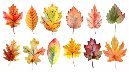 Fototapeta premium a set of autumn maple leaves