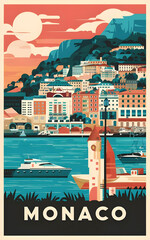 Monaco travel poster design