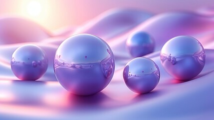 I want an image of a purple pearl on a reflective surface - obrazy, fototapety, plakaty