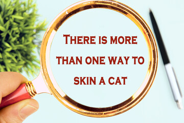 There is more than one way to skin a cat text written through a magnifying glass on a light...