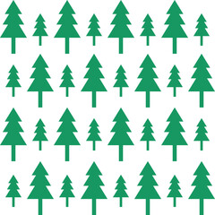 Seamless pattern with spruce trees in minimalistic style.