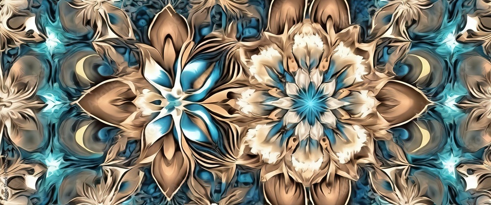 Poster 'style wrapping abstract design use flower Beautiful paper texture background pattern ornament kaleidoscope fractal made graphic geometric'