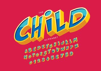 Vector of stylized modern font and alphabet