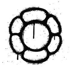 Graffiti spray Rafflesia flower isolated on white background