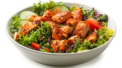 Buffalo chicken salad with chicken and vegetables, white meat barbecue grill grilled chicken dieting