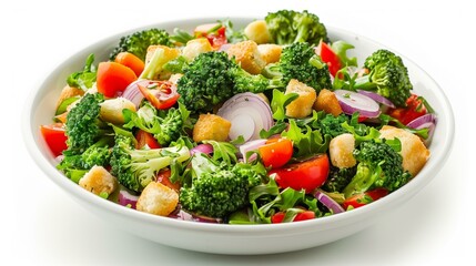 Broccoli crunch salad, onion appetizer variation snack eating