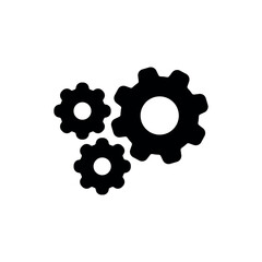 Wheel icon vector illustration. Three gear on isolated background. Cogwheel sign concept.