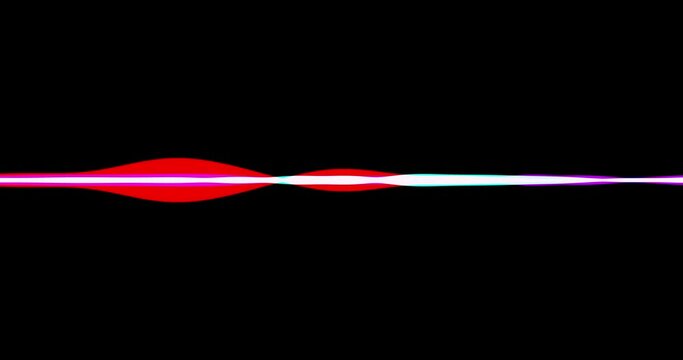 Waveform sound equalizer. Digital sound waves, isolated on black background