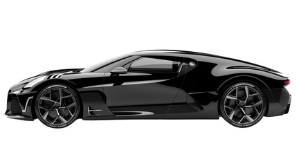 Naklejka premium High-speed luxury sports car, isolated on white background, with classic design and powerful engine, representing elegance and speed in transportation and sports