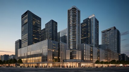 Fototapeta premium modern luxury tower architecture design