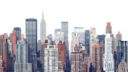 Panorama of skyscrapers, Buildings on white background.