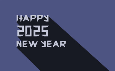 2025 New Year Banner with Geometrical text in trend Flat style. Future Dusk 2025 modern color holiday background with Typography. Simple Minimalism vector can used Website banner, poster, card cover.