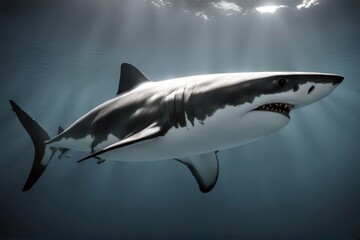 'dark shark white nature blue animal sea wildlife ocean fish danger underwater predator aqualung...