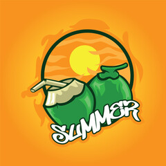 Coconut sunset template summer vibe