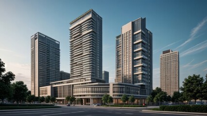 Fototapeta premium modern luxury tower architecture design