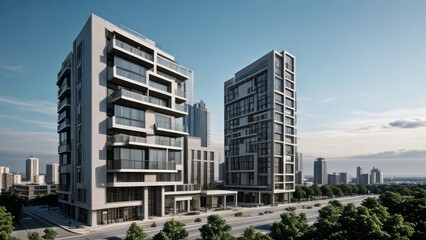 Fototapeta premium modern luxury tower architecture design