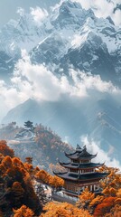 Obraz premium Meili snow mountain in yunnan province rizhao golden hill