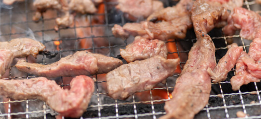 休日にバーベキューを楽しむ風景