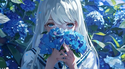 Nemophila and the Silver-Haired Girl
