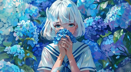 Nemophila and the Silver-Haired Girl