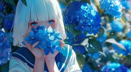 Nemophila and the Silver-Haired Girl