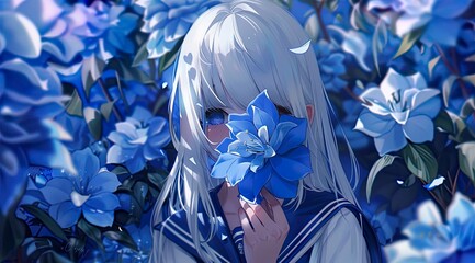 Nemophila and the Silver-Haired Girl