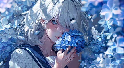Nemophila and the Silver-Haired Girl