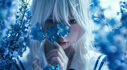 Nemophila and the Silver-Haired Girl