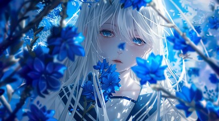 Nemophila and the Silver-Haired Girl
