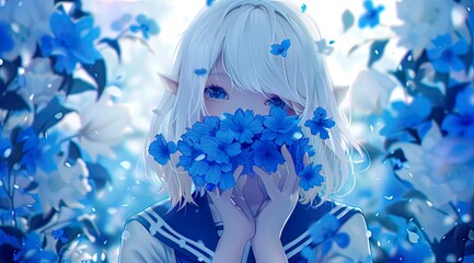 Nemophila and the Silver-Haired Girl