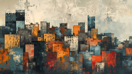 Abstract city painting background