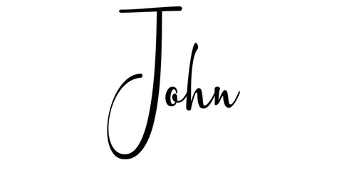 John - black color - name written - ideal for websites, presentations, greetings, banners, cards, t-shirt, sweatshirt, prints, cricut, silhouette, sublimation, tag - obrazy, fototapety, plakaty