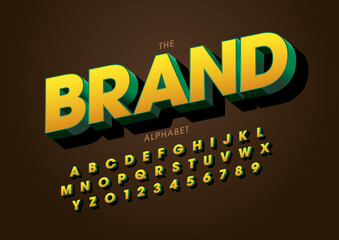 Vector of stylized modern font and alphabet