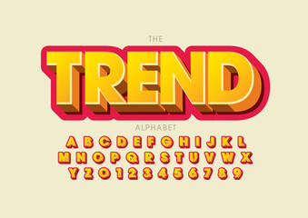 Fototapeta premium Vector of stylized modern font and alphabet