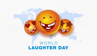 World Laughter Day. Yoga of Laughing fun improving physical and mental well-being.