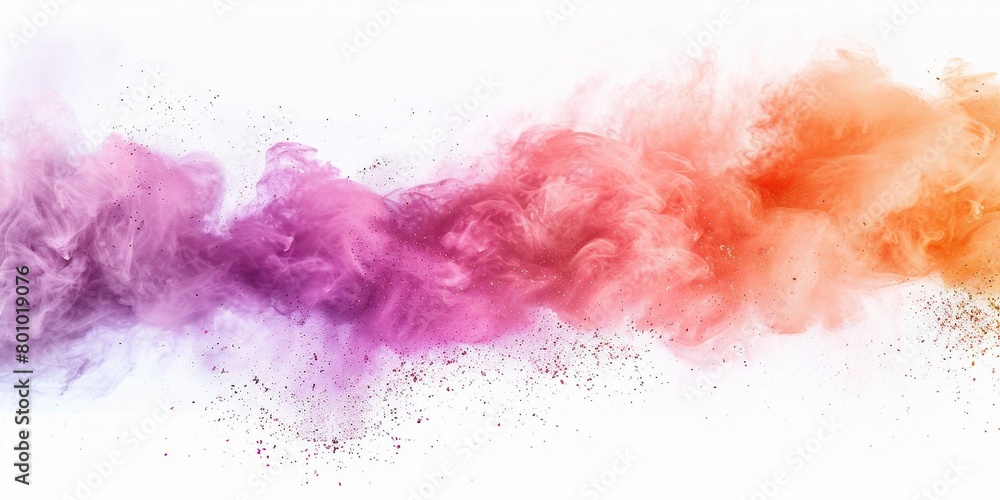 Aufkleber abstract background of summer tone coloured powder exploding in white background.