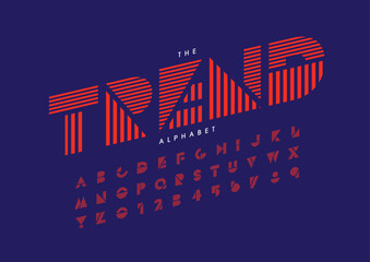 Fototapeta premium Vector of stylized modern font and alphabet