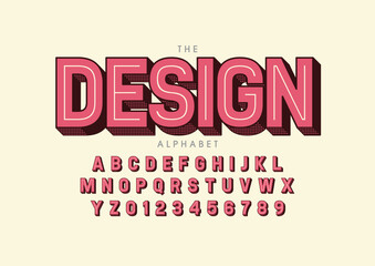 Vector of stylized modern font and alphabet