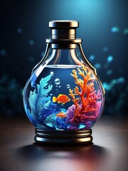 The underwater world of the ocean on the theme of World Oceans Day Generate ai