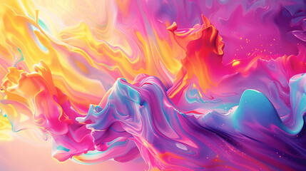 Energetic bursts of abstract shapes merging into an electrifying tapestry of vibrant hues on a minimalist background.