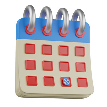3d render  objectif calendar illustration