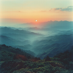 sunset in the mountains