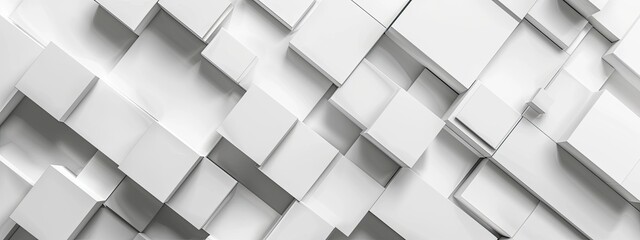 Random white cube box wallpaper background banner